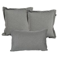 Set De 3 Cojines Dicasa Orly Kappa Delta Color Gris Mate (2 Cuadrados + 1 Rectangular)