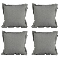 Set De 4 Cojines Decorativo Dicasa Orly Kappa Color Gris Mate Cuadrado
