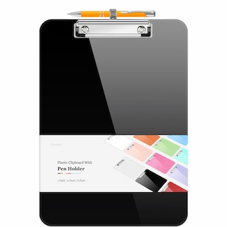 Foto 1 | Foto 1 | Portapapeles Sooez De Plástico Con Soporte Para Bolígrafos A4 De 22 X 28 Cm Color Negro - Venta Internacional.