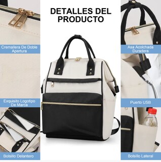 Foto 2 | Foto 2 | Mochila Para Laptop Escolar Mochila De Viaje Impermeable Antirrobo Mochila Negra Para Laptop Con Puerto Carga Usb