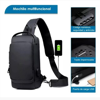 Foto 4 | Foto 4 | Mochila Cruzada Antirrobo Impermeable Mariconera De Viaje Para Hombre Pechera Hombre