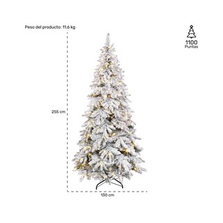 Foto 8 | Foto 8 | Arbol Navidad Luces Led Super Nevado Gigante 2.55m Pino Jardimex