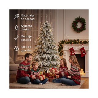 Foto 2 | Foto 2 | Arbol Navidad Nevado 2.10m Pino Navideño Ramas Escarchadas Jardimex