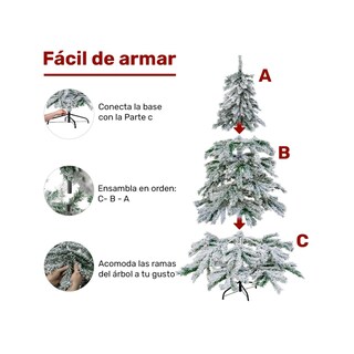 Foto 5 | Foto 5 | Arbol Navidad Nevado 2.10m Pino Navideño Ramas Escarchadas Jardimex