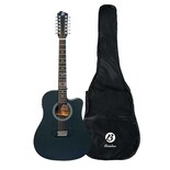 Bamboo Docerola Guitarra Acustica 12 Cuerdas Negra Electroacustica Bridge Doctor Funda 42 Pulga