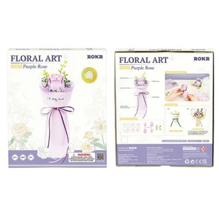 Foto 5 | Foto 5 | Robotime Armable 3d Ramo De Rosa Morada