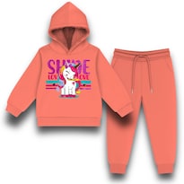 Conjunto De Pants Con Sudadera Andy Girl Coral Con Capucha Para Niña