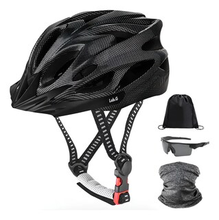 Foto 1 | Foto 1 | Set Casco De Bicicleta Casco Lab.g +gafas+mascara+bolso 52-58cm Negro