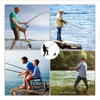 Foto 6 | Foto 6 | ''juego Caña De Pescar Telescópicas Con Carrete Señuelos 1.8m Color Negro Gris ''