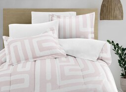 Set Edredon Con Fundas Decorativas Dalfiori Pisani Rosa King Size