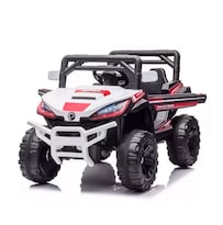 Montable para niños, Coche Eléctrico Todoterreno color Blanco + Drone 4k de Regalo