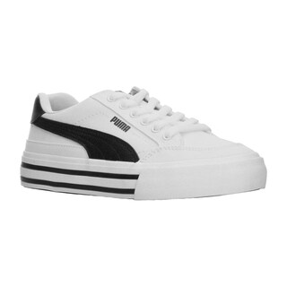 Foto 2 | Foto 2 | Tenis Puma Court Classic Vulc Color Blanco Casual Para Niño T22-25 Blanco