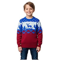 Suéter De Cuello Redondo Con Diseño Navideño En Tejido de Jacquard Infantil Niño De 6-8 Años.
