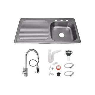 Foto 1 | Foto 1 | Fregadero de Empotrar Kadinox+ 100x50cm Acero Inoxidable con Kit Premium y Escurridor Izquierdo