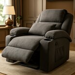 Sillón Reclinable Con Calentador Y Masajeador Color Gris