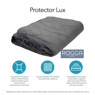 Foto 7 | Foto 7 | Protector Impermeable Rogga Color Gris Matrimonial