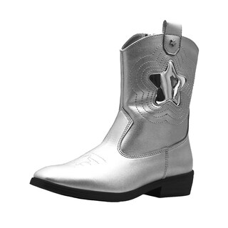 Foto 5 | Foto 5 | Botas Vaqueras Trendy Plateadas Tacon Bajo Caña Alta para Niña