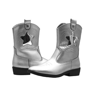 Foto 6 | Foto 6 | Botas Vaqueras Trendy Plateadas Tacon Bajo Caña Alta para Niña