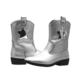 Foto 6 | Foto 6 | Botas Vaqueras Trendy Plateadas Tacon Bajo Caña Alta para Niña