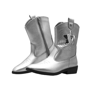 Foto 7 | Foto 7 | Botas Vaqueras Trendy Plateadas Tacon Bajo Caña Alta para Niña