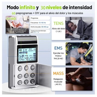 Foto 2 | Foto 2 | Masajeador Eléctrico Belug Recargable Estimulador Músculo 36 Modos Negro