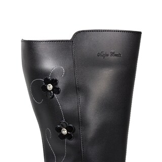 Foto 5 | Foto 5 | Bota Larga De Piel Para Niña Bordado Flores Con Hebilla Comoda Ligera Antiderrapante Moda