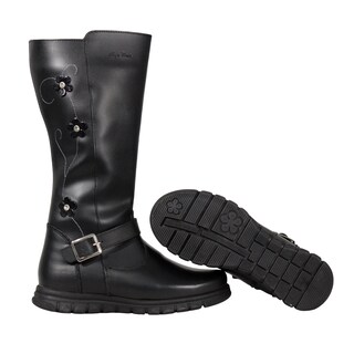 Foto 6 | Foto 6 | Bota Larga De Piel Para Niña Bordado Flores Con Hebilla Comoda Ligera Antiderrapante Moda