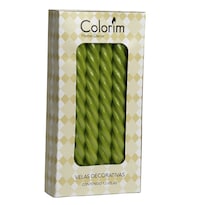 Vela Espiral Colorim Verde Obscuro Caja C/12
