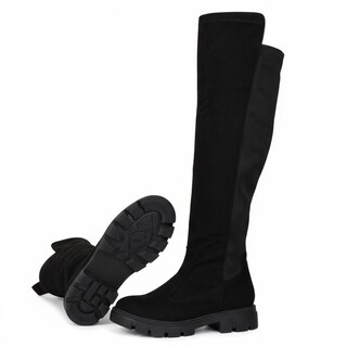 Foto 4 | Foto 4 | Botas Largas De Gamuza Sintética Negra Para Mujer Modernas Y Cómodas Juvenil Moda Y Estilo Plataforma