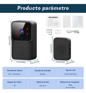 Foto 2 | Foto 2 | Cámara De Timbre De Vídeo Inalámbrica Timbre Inteligente
