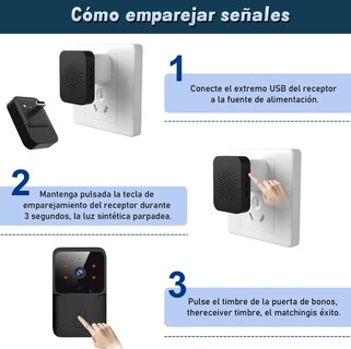 Foto 3 | Foto 3 | Cámara De Timbre De Vídeo Inalámbrica Timbre Inteligente