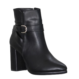 Foto 1 | Foto 1 | Elegantes Botines Negros De Tacon Ancho Con Hebilla Decorativa Moda Tendencia Juvenil Chic Estilo