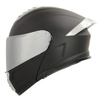 Casco Roda Pilot Negro Mate Mica Plateada Abatible Svs Negro
