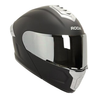 Foto 3 | Foto 3 | Casco Roda Pilot Negro Mate Mica Plateada Abatible Svs Negro