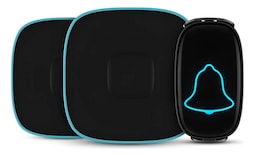 Timbre Inalámbrico Impermeable Con 1 Transmisor Y 2 Receptores Modelo Negro