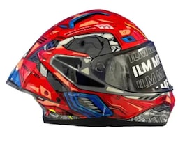 Casco Moto Integral Ilm Mf510 Sky Red Dot Moteros