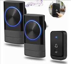 Timbre Inalámbrico Impermeable Para Puerta De 300 Metros Modelo Negro