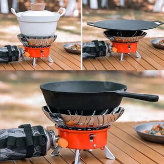 Foto 4 | Foto 4 | Mini Estufa De Camping Acero Plegable Inoxidable Y Parabrisa Eo Safe Imports Esi-22294 Rojo