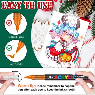 Foto 2 | Foto 2 | Marcadores De Pintura Acrílica Amamao 36 Colores Punta De Pincel Suave - Venta Internacional.