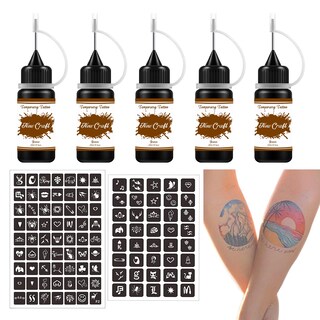 Foto 1 | Foto 1 | Kit De Tatuajes Temporales Newcraft Brown 64 Unidades 5 Botellas - Venta Internacional.