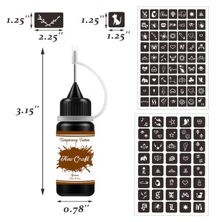Foto 2 | Foto 2 | Kit De Tatuajes Temporales Newcraft Brown 64 Unidades 5 Botellas - Venta Internacional.