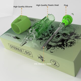 Foto 5 | Foto 5 | Agujas De Tatuaje Wormhole 21rm 20 Unidades Desechables Con Forma Cónica De 3 5 Mm - Venta Internacional.