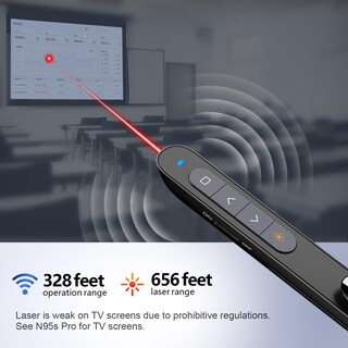 Foto 3 | Foto 3 | Clicker Inalámbrico Recargable Para Presentaciones Norwii N76 Con Láser Rojo - Venta Internacional.