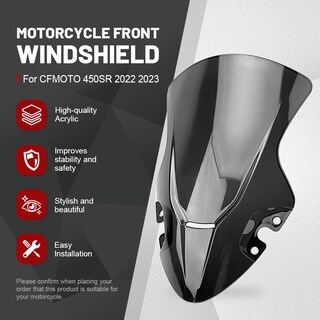 Foto 2 | Foto 2 | Deflector De Parabrisas Newsmarts Acrílico Negro Para Cfmoto 450sr - Venta Internacional.