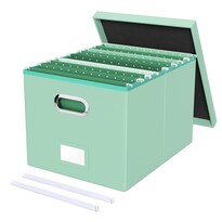 Caja Organizadora De Archivos Oterri Letter Legal Portátil Verde Menta - Venta Internacional.