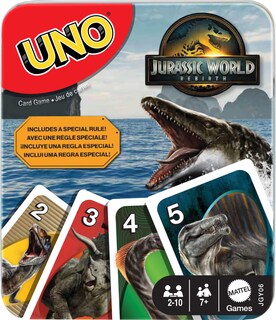 Foto 1 | Foto 1 | Juego De Cartas Mattel Games Uno Jurassic World Rebirth En Lata - Venta Internacional.