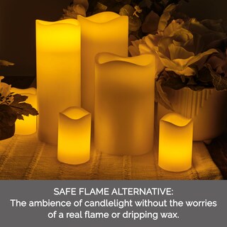 Foto 3 | Foto 3 | Vela Led Mikasa Real Wax Blanca De 10 X 15 Cm Con Parte Superior Ondulada - Venta Internacional.