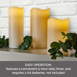 Foto 4 | Foto 4 | Vela Led Mikasa Real Wax Blanca De 10 X 15 Cm Con Parte Superior Ondulada - Venta Internacional.