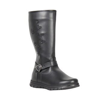 Foto 1 | Foto 1 | Bota Larga De Piel Para Niña Bordado Corazones Con Hebilla Comoda Ligera Antiderrapante Moda