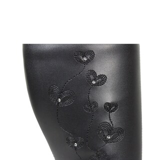 Foto 5 | Foto 5 | Bota Larga De Piel Para Niña Bordado Corazones Con Hebilla Comoda Ligera Antiderrapante Moda